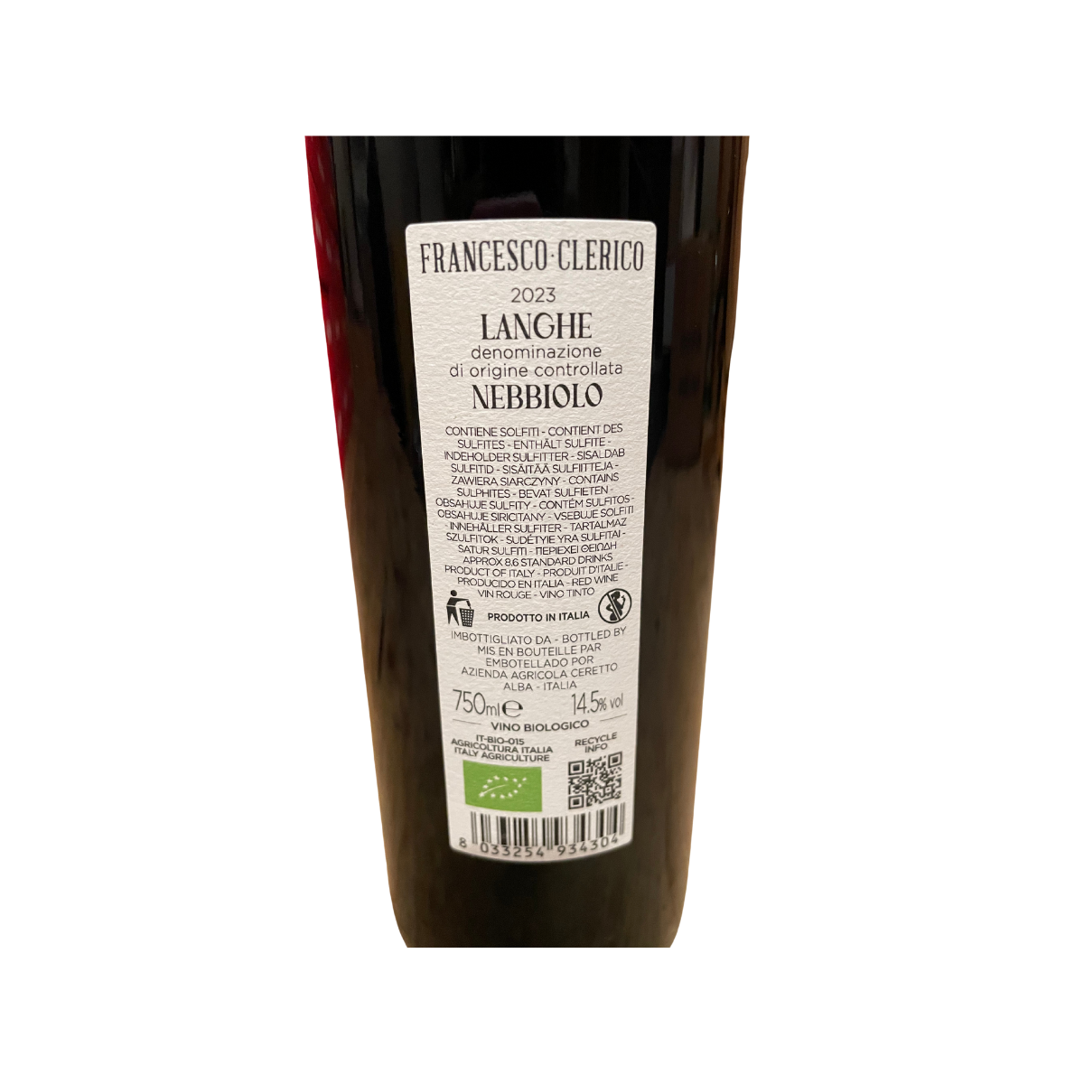 Francesco Clerico per Roscioli - Langhe Nebbiolo 2023 BIOLOGICO