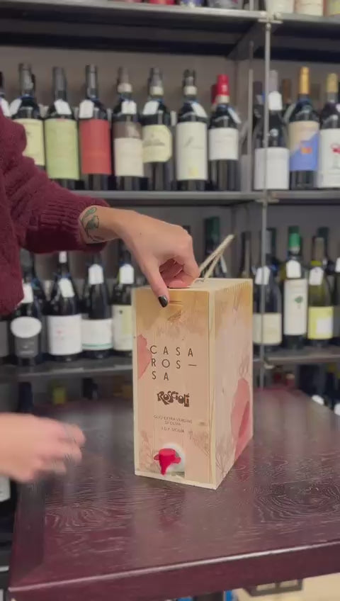 WOOD BAG IN BOX 3 LT "CASA ROSSA" X ROSCIOLI - Olio EVO di Olivia IGP Sicilia